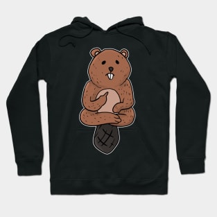 Grumpy Beaver Holding Middle finger funny gift Hoodie